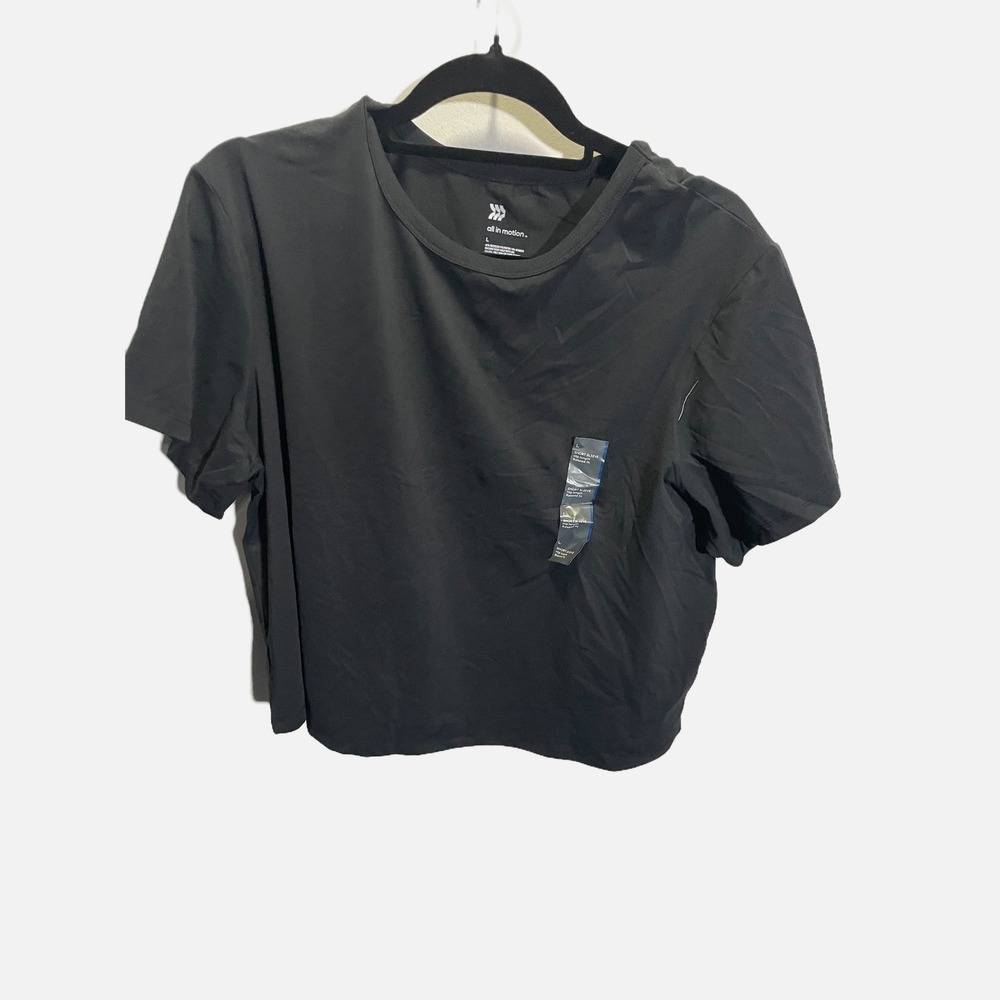 All in‎ Motion Womens Essential Crewneck SS Tee Black L 214 07 5007